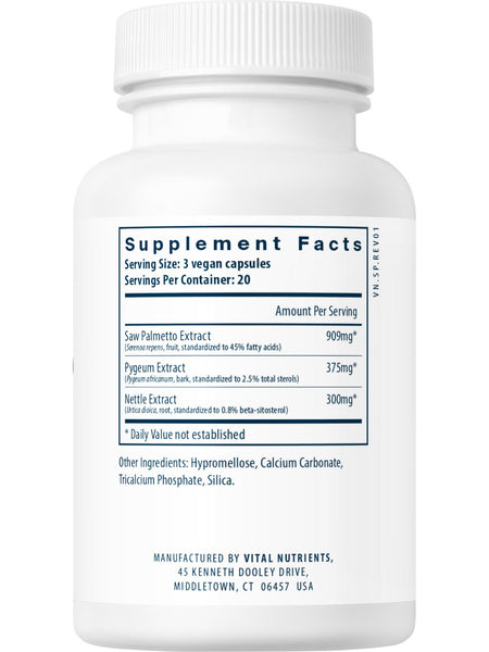 Vital Nutrients, Saw Palmetto Pygeum Nettle Root, 60 vegetarian capsules