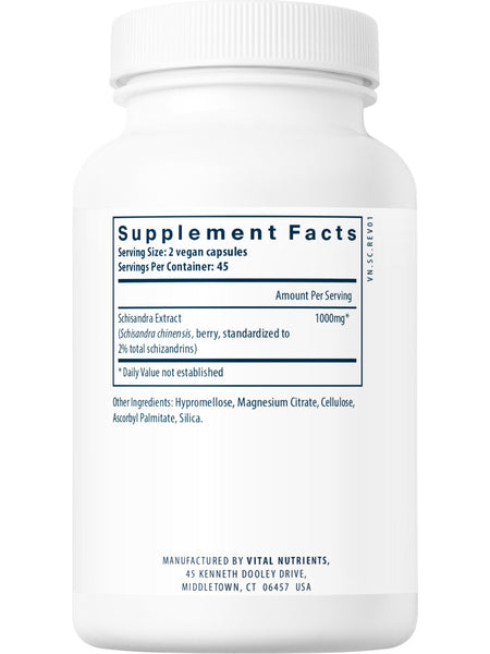 Vital Nutrients, Schisandra Extract 1000mg, 90 vegetarian capsules