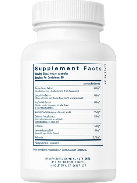 Vital Nutrients, Sleep Aide, 60 vegetarian capsules