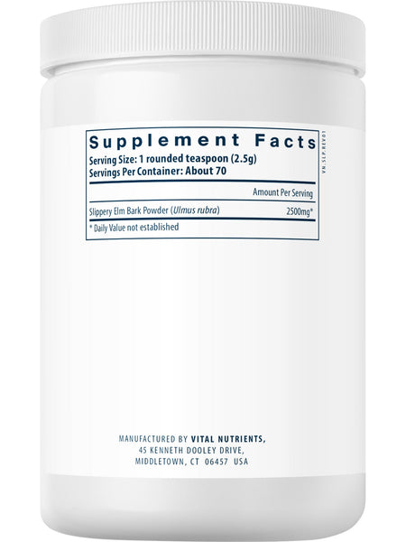 Vital Nutrients, Slippery Elm Bark Powder, 175 grams