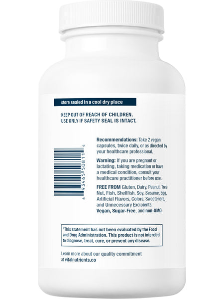 Vital Nutrients, Tyrosine and B Vitamins, 100 vegetarian capsules