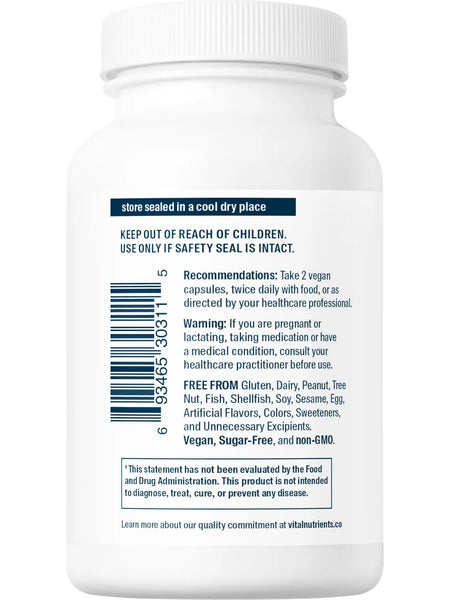 Vital Nutrients, Calcium & Magnesium 225mg/75mg, 100 vegetarian capsules