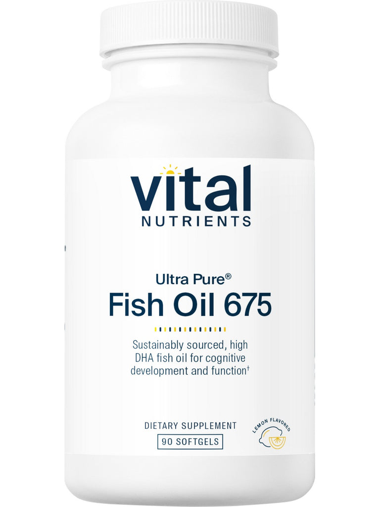 Vital Nutrients, Ultra Pure® Fish Oil 675 High Omega-3 DHA Pharmaceutical Grade, 90 softgels