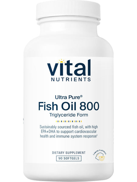 Vital Nutrients, Ultra Pure® Fish Oil 800 Tryglyceride Form Pharmaceutical Grade, 90 softgels