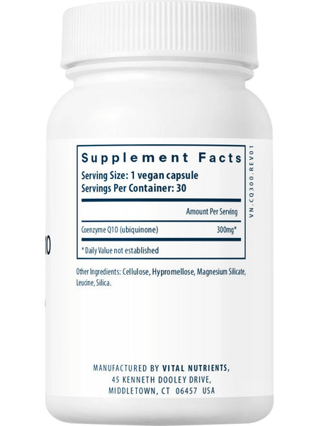 Vital Nutrients, CoEnzyme Q10 300mg, 30 vegetarian capsules