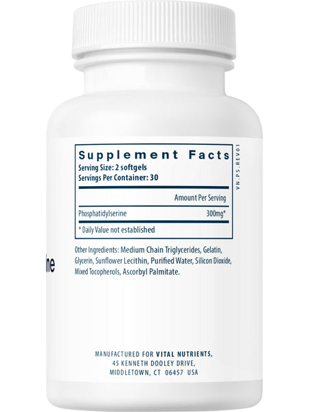 Vital Nutrients, Phosphatidylserine 150mg, 60 softgels