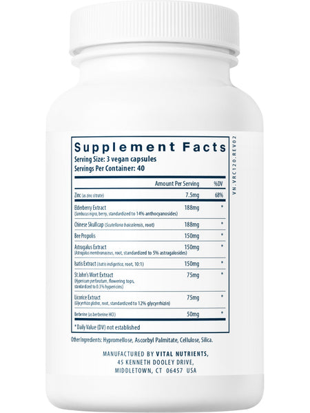 Vital Nutrients, ViraCon, 120 vegetarian capsules