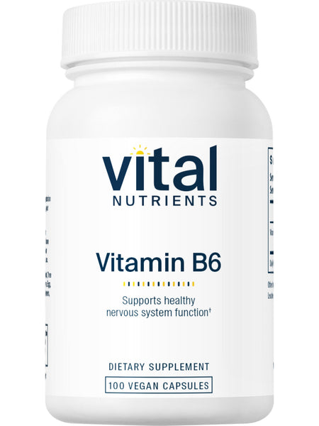 Vital Nutrients, Vitamin B6 100mg, 100 vegetarian capsules