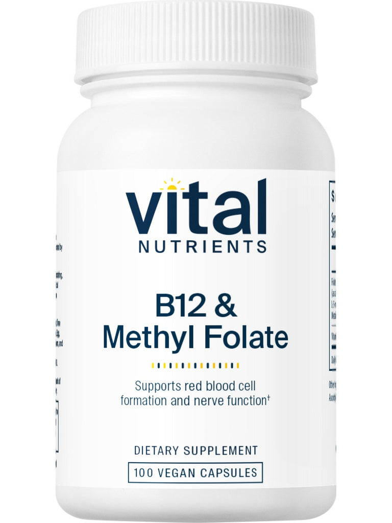 Vital Nutrients, B12/Methyl Folate 1000mcg/800mcg, 100 vegetarian capsules