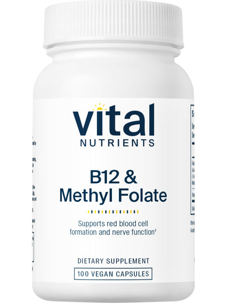 Vital Nutrients, B12/Methyl Folate 1000mcg/800mcg, 100 vegetarian capsules