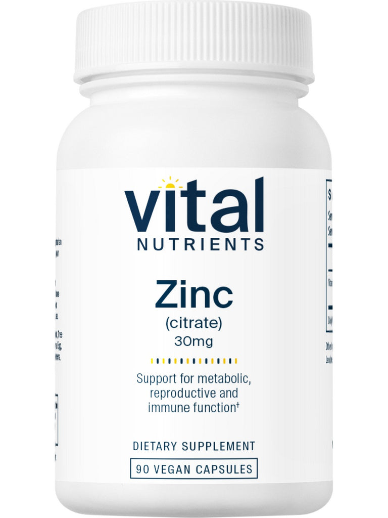 Vital Nutrients, Zinc (citrate) 30mg, 90 vegetarian capsules