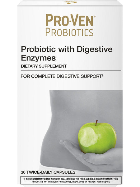 Pro-Ven Probiotics, Probiotic with Digestive Enzymes, 30 Twice-Daily Capsules