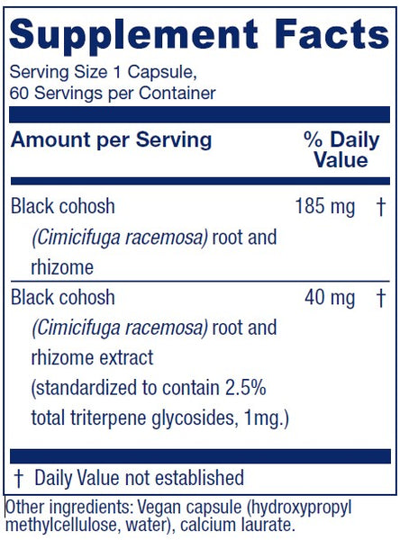 Vitanica, Black Cohosh, 60 Vegan Capsules