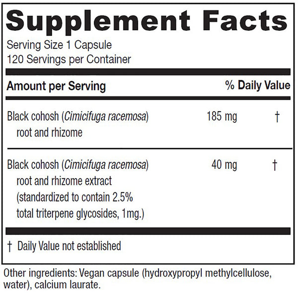 Vitanica, Black Cohosh, 120 Vegetarian Capsules
