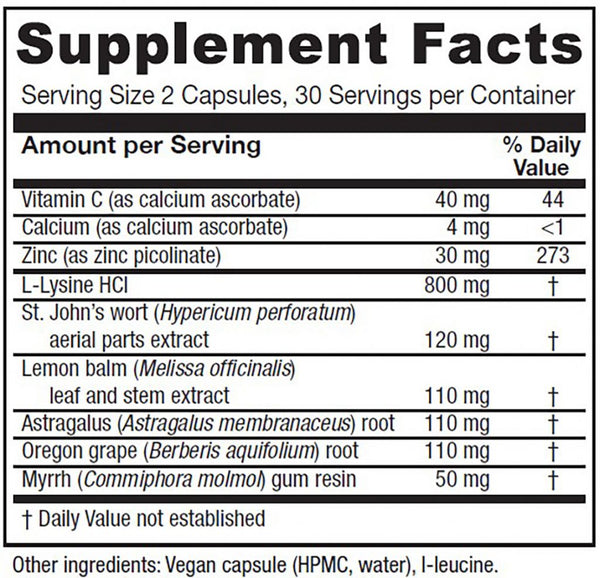 Vitanica, Lysine Extra, 60 Vegetarian Capsules