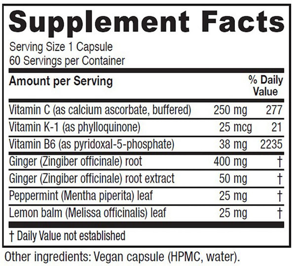 Vitanica, Nausea Ease, 60 Vegetarian Capsules