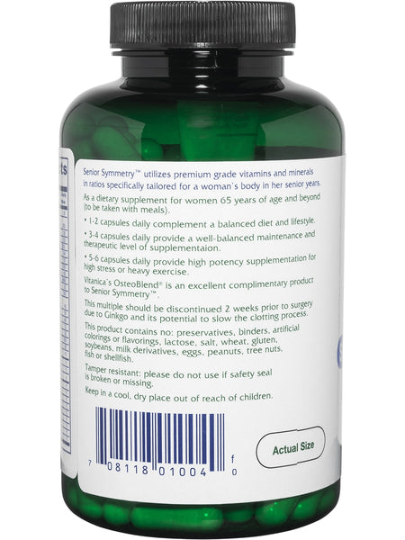 Vitanica, Senior Symmetry, 180 Vegetarian Capsules