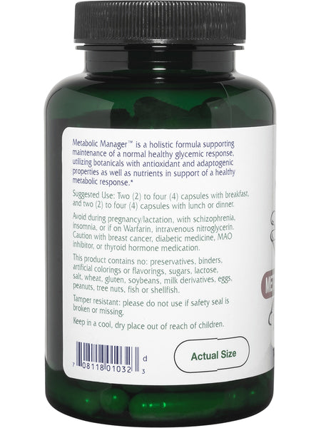Vitanica, Metabolic Manager, 120 Vegetarian Capsules