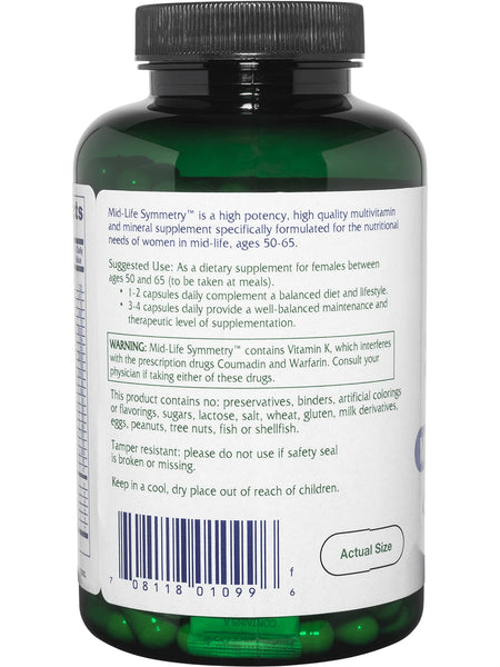 Vitanica, Mid-Life Symmetry, 180 Vegetarian Capsules
