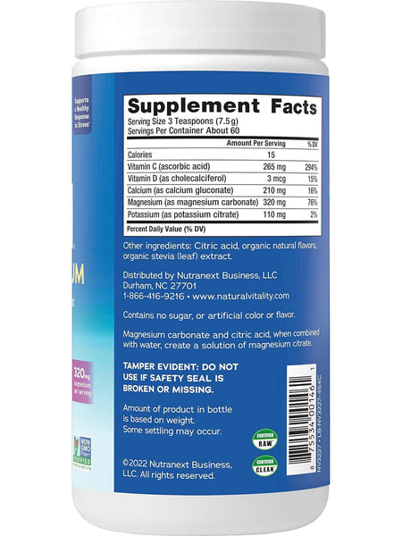 Natural Vitality, Calm Plus Calcium, Raspberry-Lemon, 16 oz