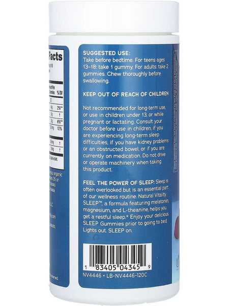Natural Vitality, Sleep Gummies, Blueberry Pomegranate, 120 Gummies