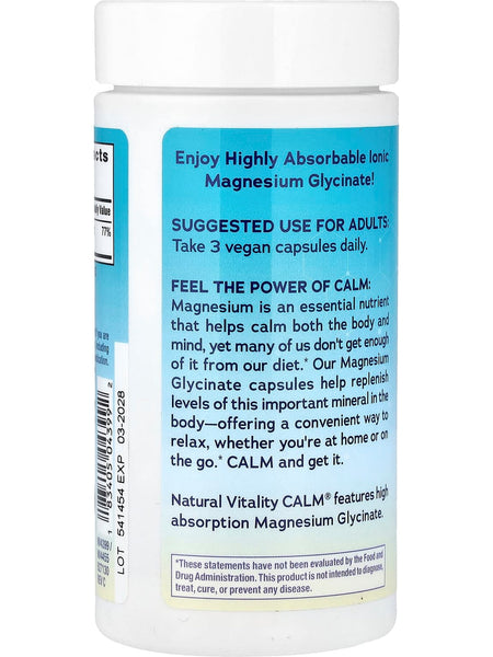Natural Vitality, Calm, Magnesium Glycinate, 120 Vegan Capsules