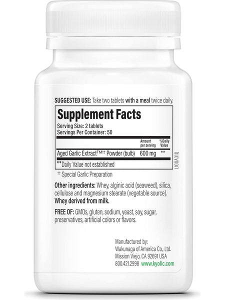 Wakunaga, Kyolic, Cardiovascular Health Formula 100, 100 Tablets