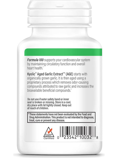 Wakunaga, Kyolic, Cardiovascular Health Formula 100, 200 Tablets