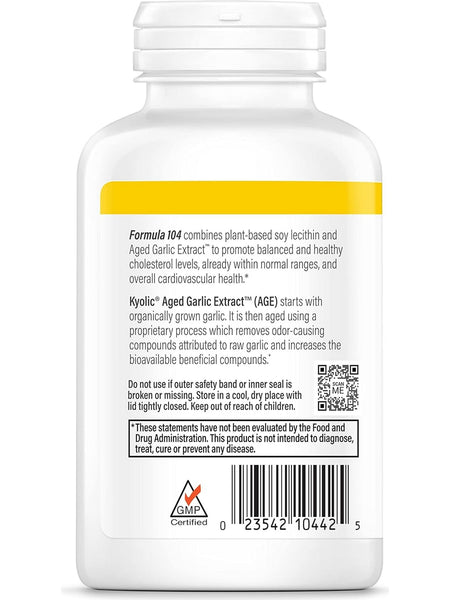 Wakunaga, Kyolic, Cholesterol Health, Lecithin Formula 104, 200 Capsules