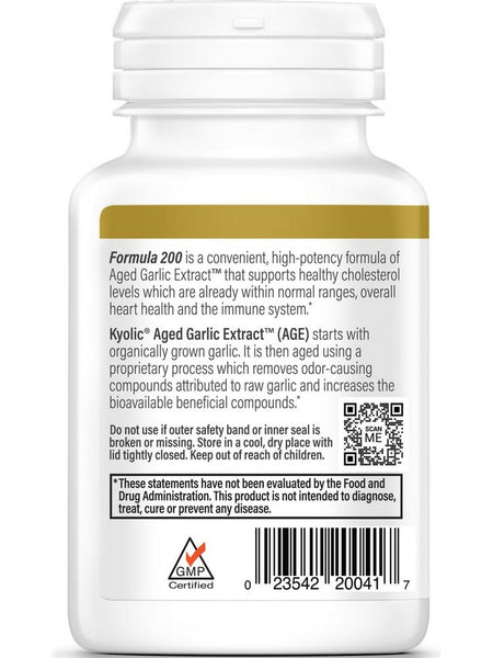 Wakunaga, Kyolic, Cardiovascular & Immune Reserve Formula 200, 60 Capsules