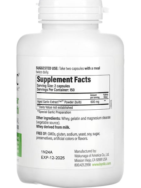 Wakunaga, Kyolic, Cardiovascular Health Formula 100, 300 Capsules