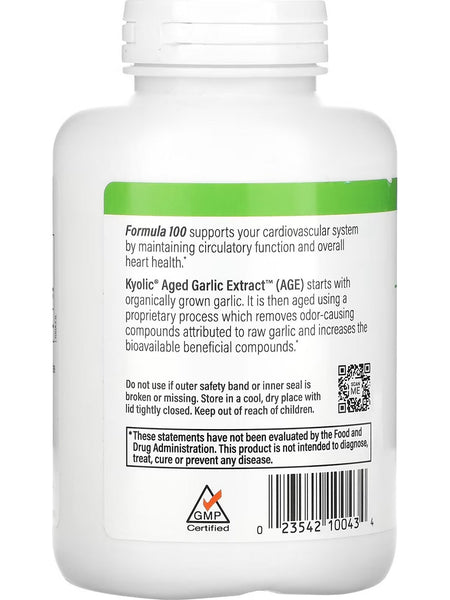 Wakunaga, Kyolic, Cardiovascular Health Formula 100, 300 Capsules