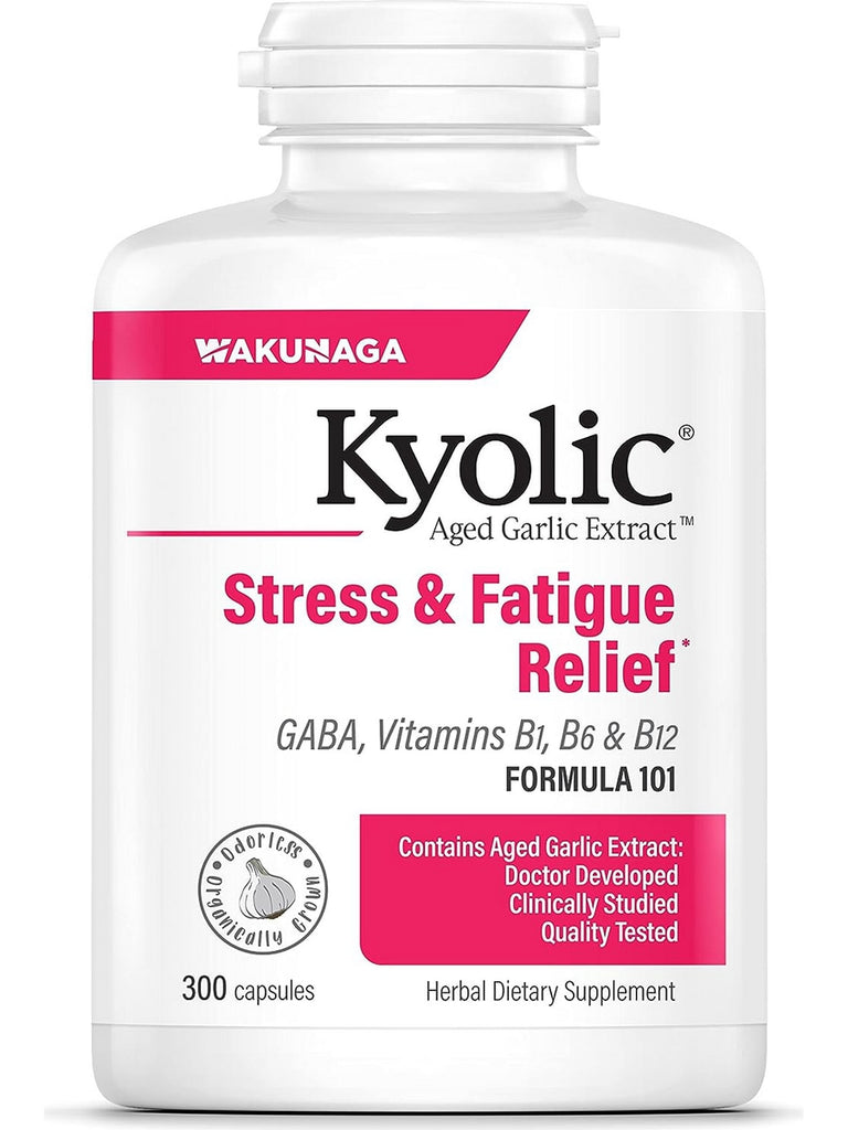 Wakunaga, Kyolic, Stress & Fatigue Relief, GABA, Vitamins B1, B6 & B12 Formula 101, 300 Capsules