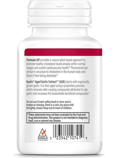 Wakunaga, Kyolic, Phytosterols for Cholesterol Support, Plant Sterols Formula 107, 80 Capsules