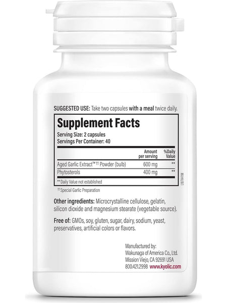 Wakunaga, Kyolic, Phytosterols for Cholesterol Support, Plant Sterols Formula 107, 80 Capsules