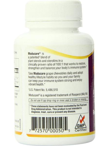 Wakunaga, Moducare, Moducare Daily Immune Support, Grape Chewable, 60 Grape Chewables