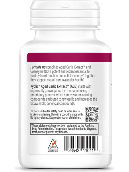 Wakunaga, Kyolic, CoQ10 Cardiovascular Coenzyme Q10 Formula 110, 100 Capsules