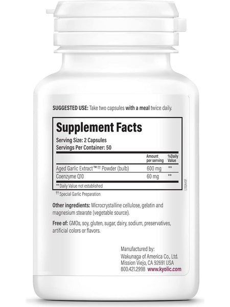 Wakunaga, Kyolic, CoQ10 Cardiovascular Coenzyme Q10 Formula 110, 100 Capsules