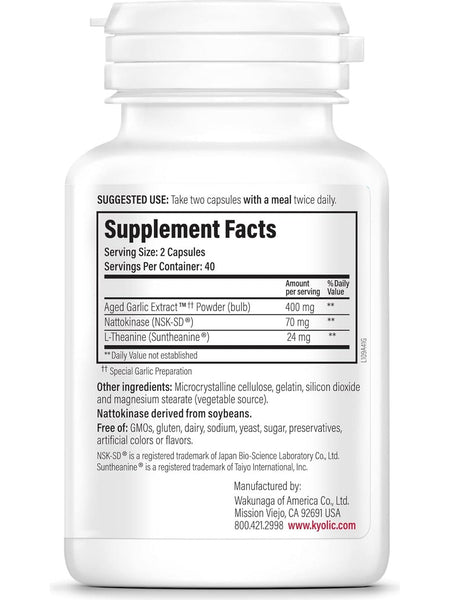 Wakunaga, Kyolic, Blood Pressure Formula 109, 80 Capsules