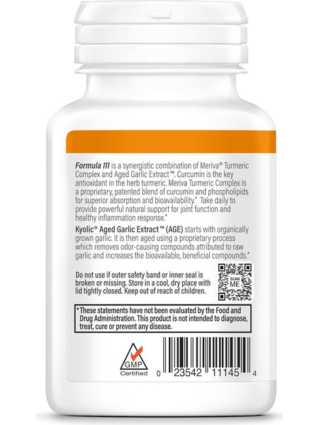 Wakunaga, Kyolic, Healthy Inflammation Response, Curcumin Formula 111, 50 Capsules