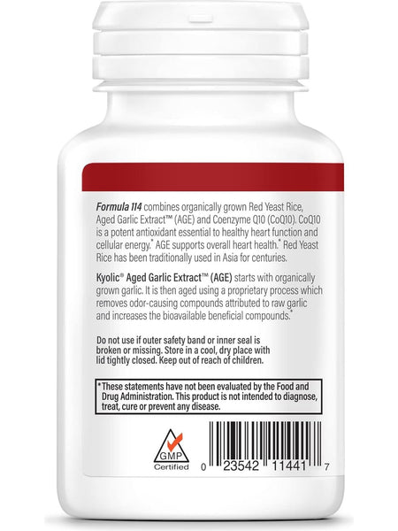 Wakunaga, Kyolic, Red Yeast Rice CoQ10, Formula 114, 75 Capsules