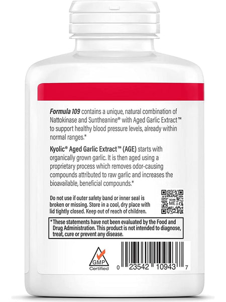 Wakunaga, Kyolic, Blood Pressure Health Formula 109, 240 Capsules