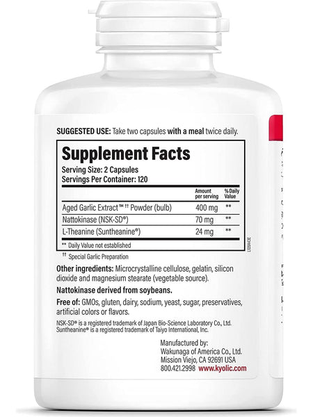 Wakunaga, Kyolic, Blood Pressure Health Formula 109, 240 Capsules