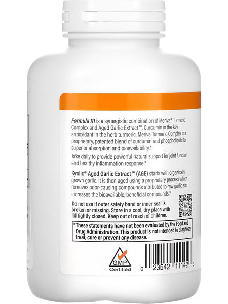 Wakunaga, Kyolic, Healthy Inflammation Response, Curcumin Formula 111, 150 Capsules