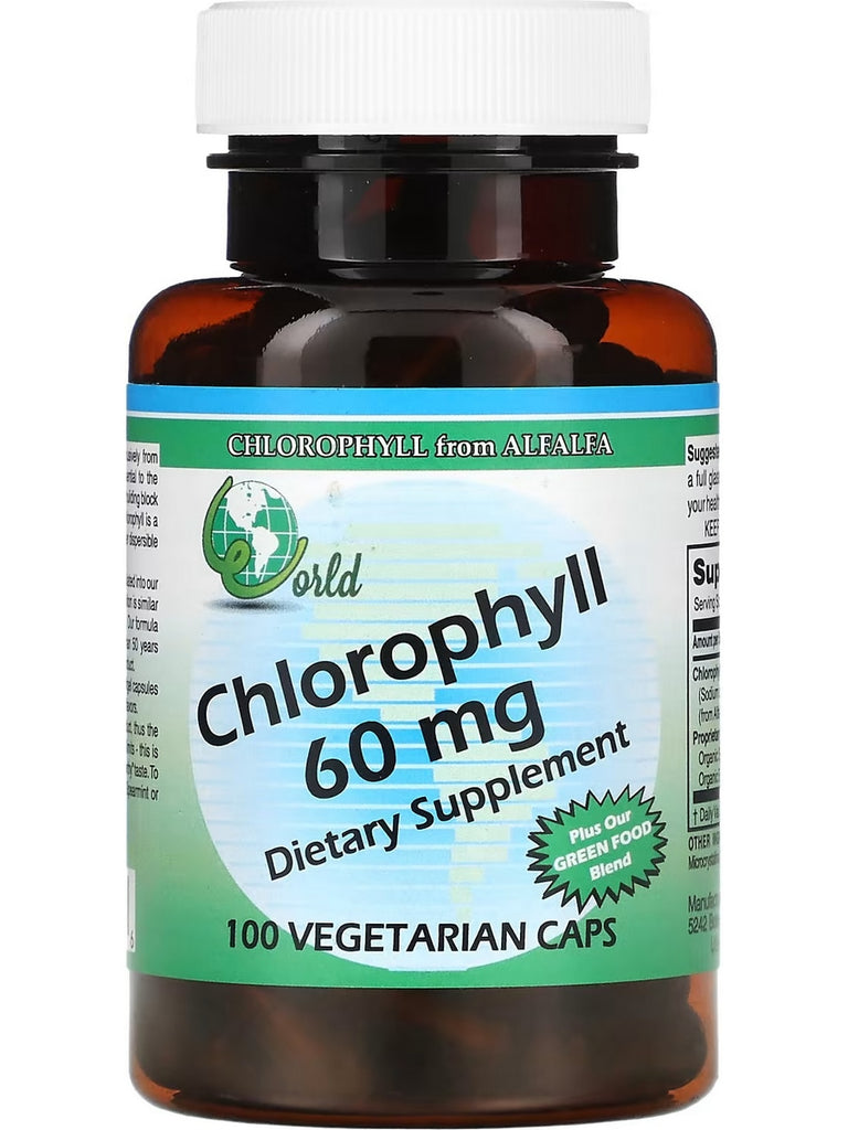 World Organic, Chlorophyll, 60 mg, 100 Vegetarian Caps