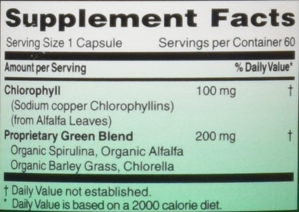 World Organic, Mega Chlorophyll, 100 mg, 60 Capsules