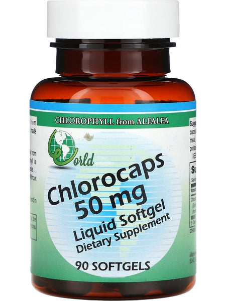 World Organic, Chlorocaps, 50 mg, 90 Softgels