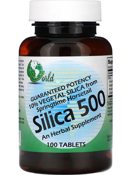 World Organic, Silica 500, 100 Tablets