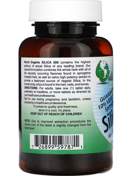 World Organic, Silica 500, 100 Tablets