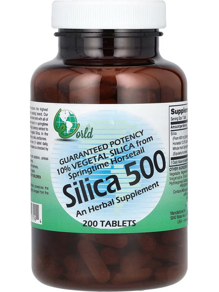 World Organic, Silica 500, 200 Tablets